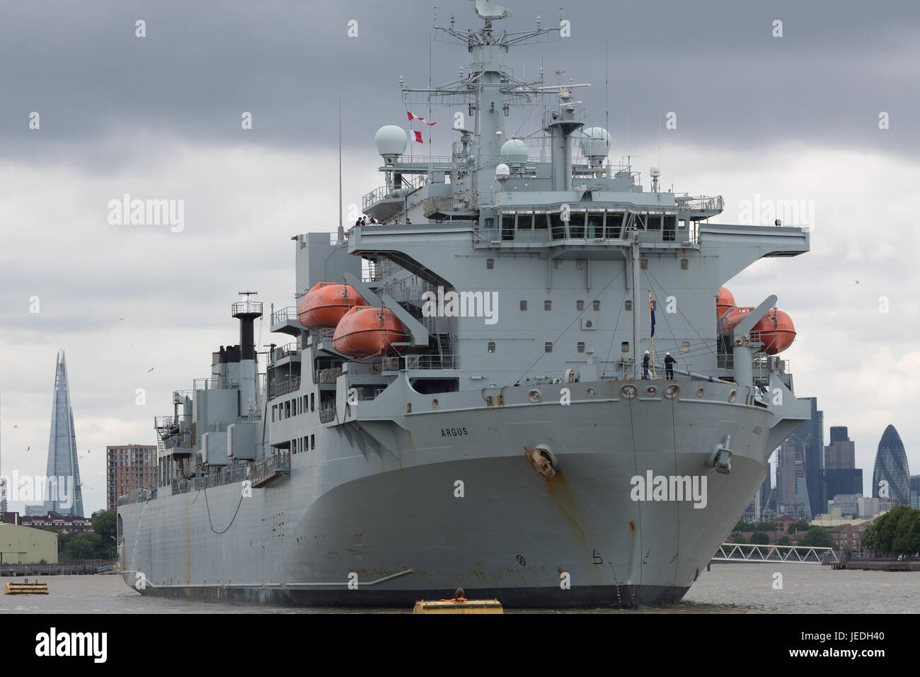 RFA Argus visitar Greenwich en Londres Foto de stock