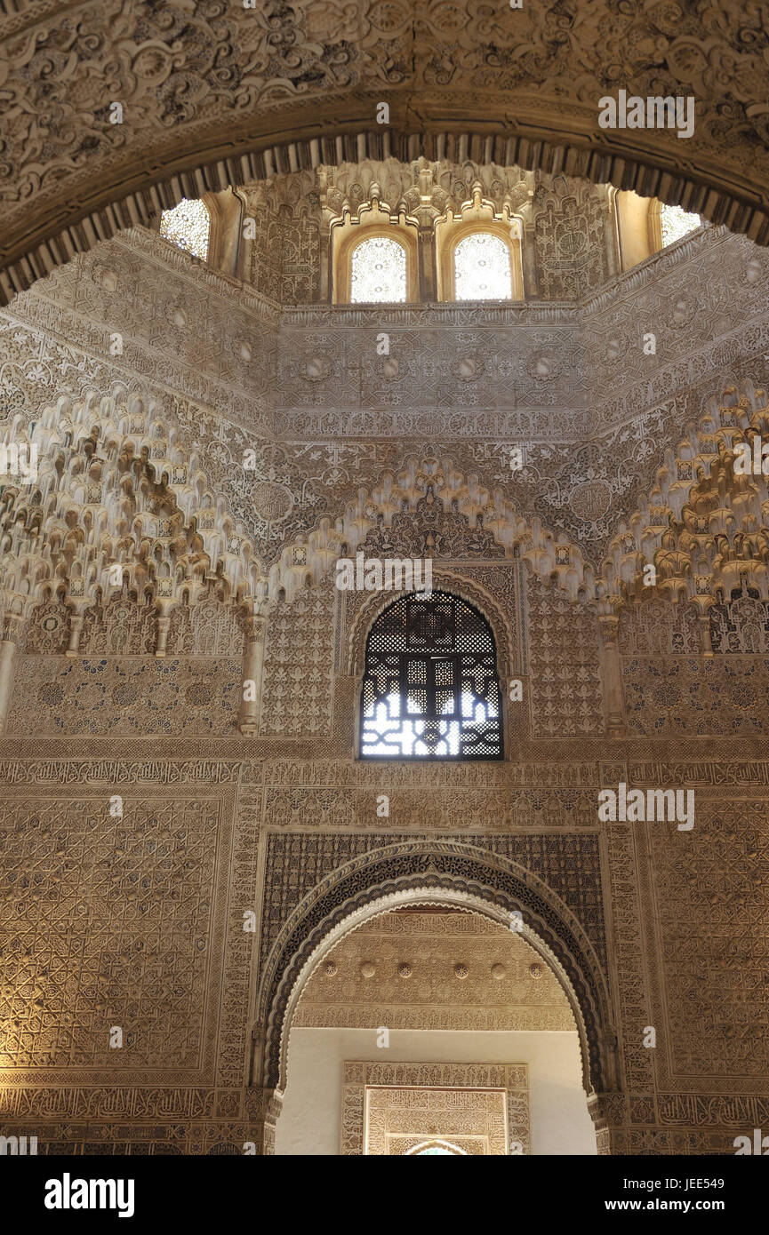 España, Andalucía, Granada, la Alhambra, Sala de off Abencerraje, Foto de stock