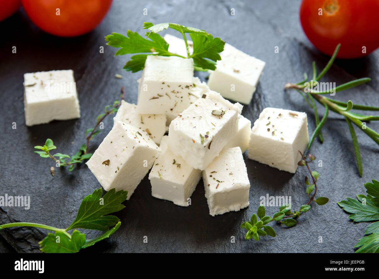 Queso Feta Griego Fotos e Imágenes de stock Alamy