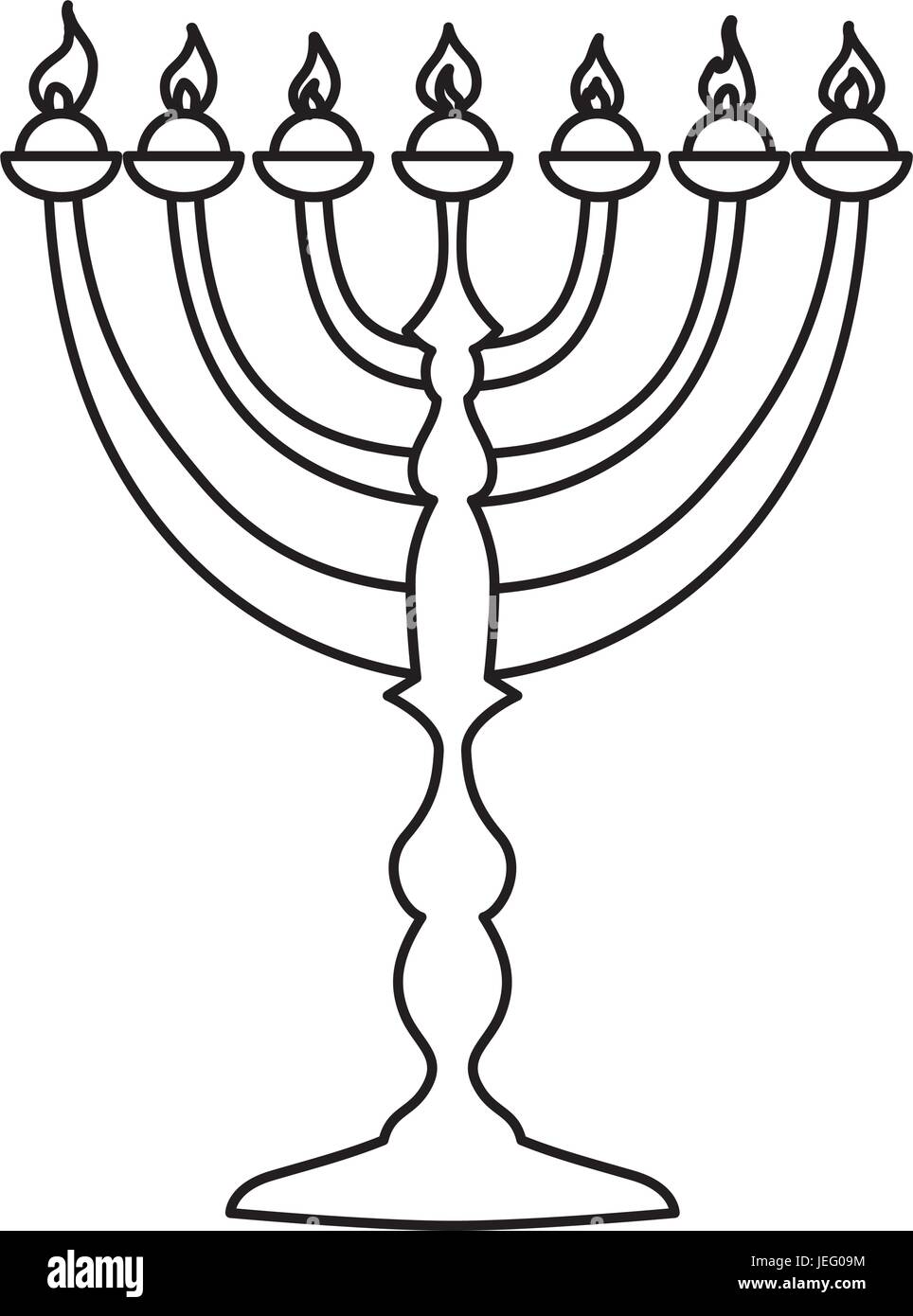 Candelabro judío menorah Imagen Vector de stock - Alamy