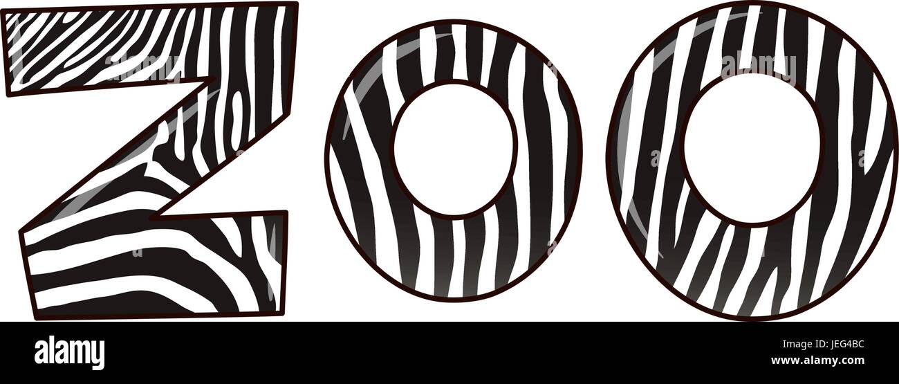 Diseño de fuente para word zoo ilustración Imagen Vector de stock Alamy