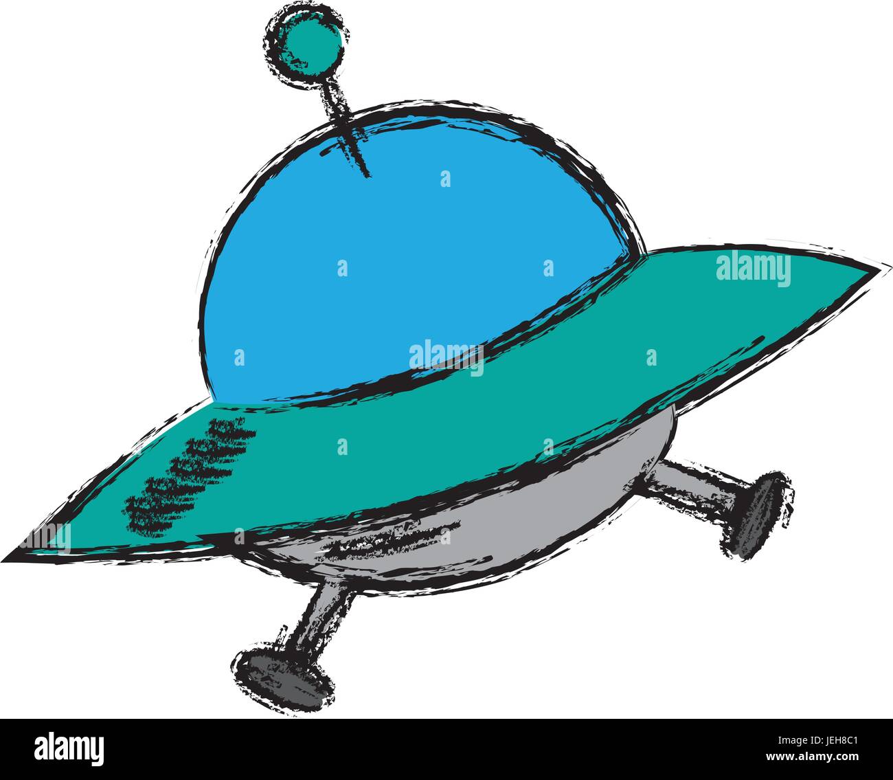 Símbolo futurista nave espacial ovni en el estilo de dibujos animados  Imagen Vector de stock - Alamy