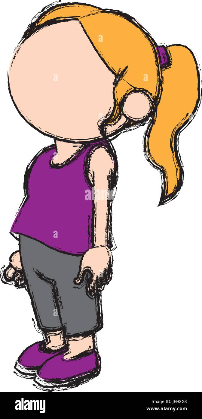 Feliz Nina Nino Lindo Personaje De Dibujos Animados Imagen Vector De Stock Alamy