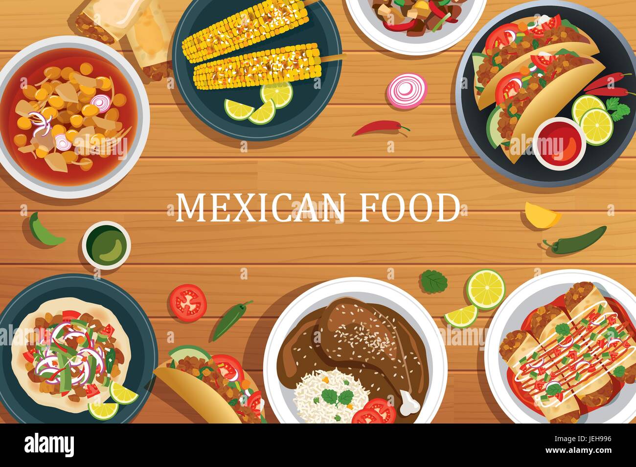 Enchiladas de comida mexicana Imágenes vectoriales de stock - Alamy