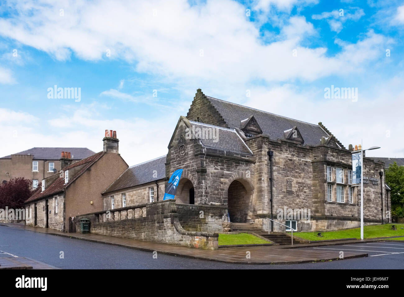 Andrew Carnegie Museo Casa Natal en Dunfermline, Fife, Escocia Foto de stock