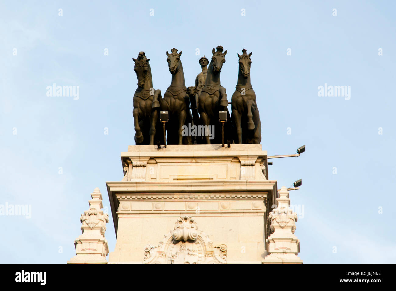 Estatuas Quadriga - Madrid - España Foto de stock