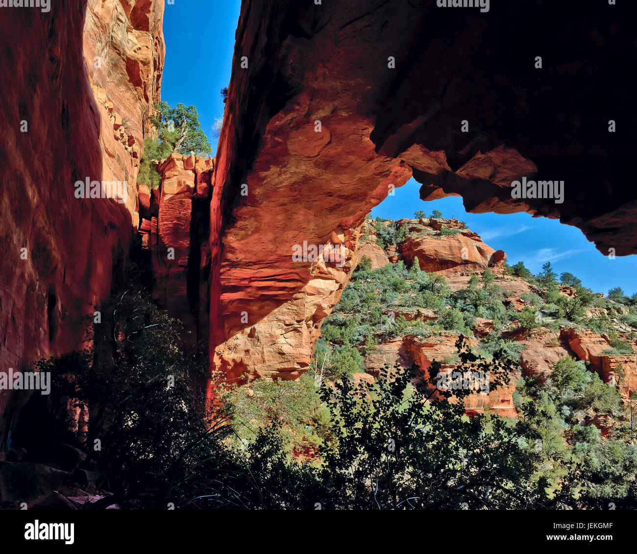 Fay's Arch, Fay Canyon, Sedona, Arizona, Estados Unidos Foto de stock