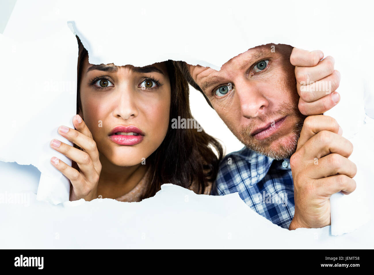 Retrato de miedo par Foto de stock