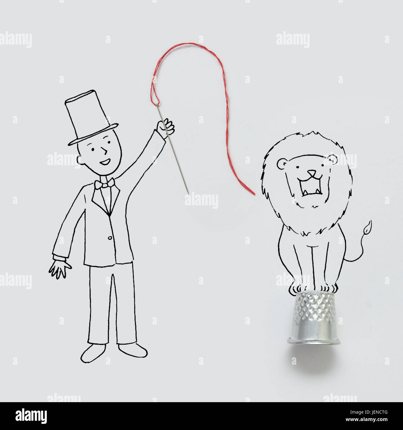 Domador de leones conceptual Fotografía de stock - Alamy