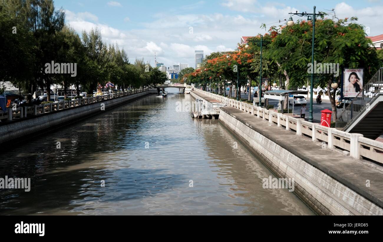 Phadung Krungkasem Canal Venecia fluvial de Asia en Bangkok, Tailandia, el Sudeste de Asia Foto de stock