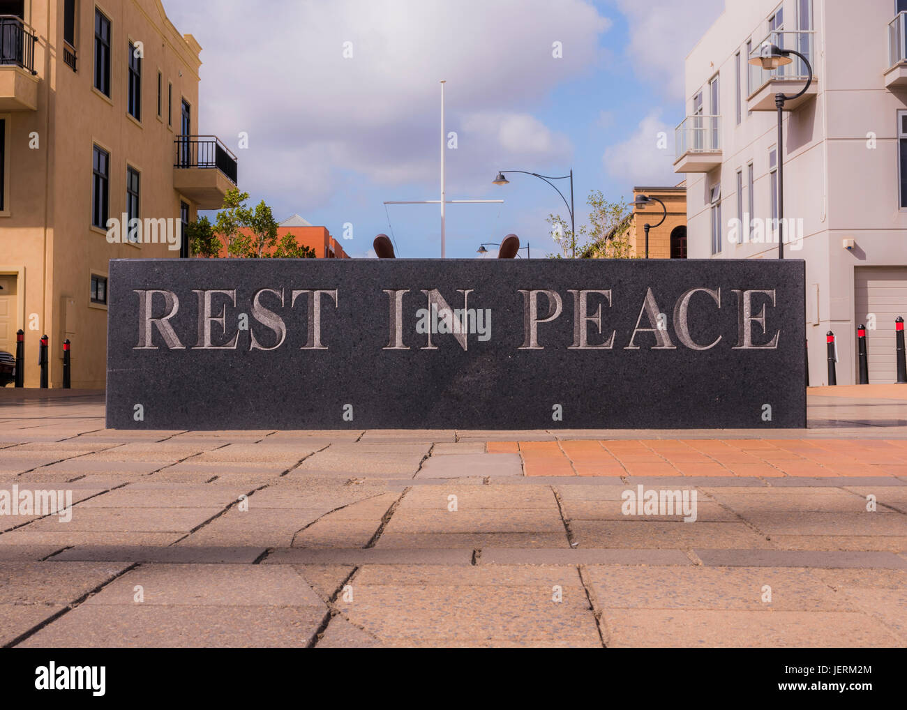 "Descanse en paz" monumento en Port Adelaide, Australia del Sur Foto de stock
