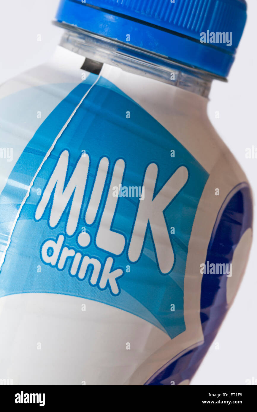 Bebida de leche - Detalle en botella de Yazoo vainilla bebida de leche Foto de stock