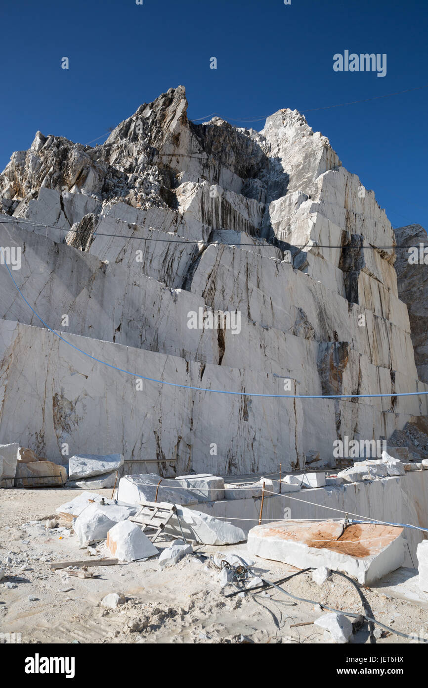 Europa, Italia, Carrara, canteras de mármol. El mármol de Carrara es un