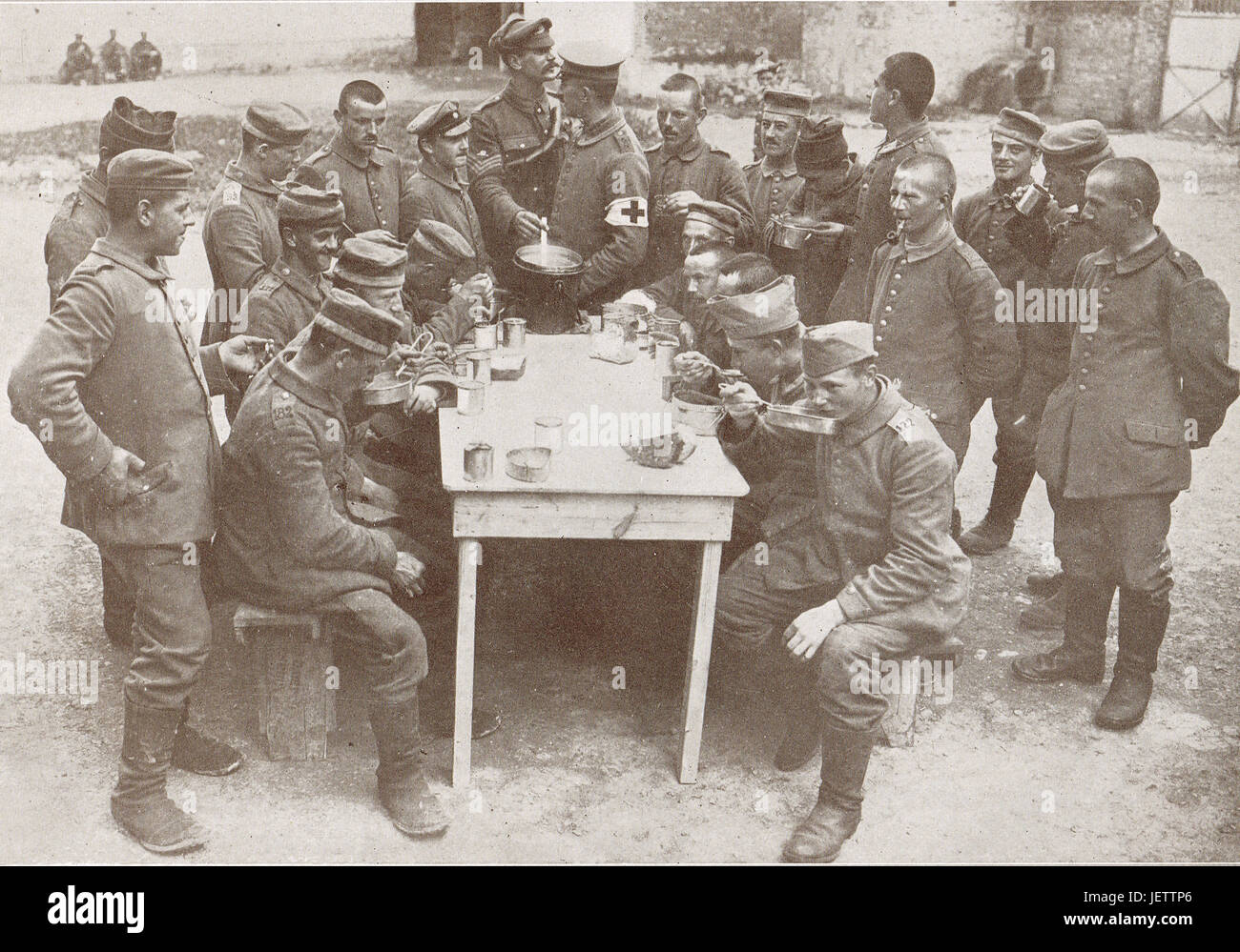 Tratamiento de prisioneros alemanes en 1916 Foto de stock