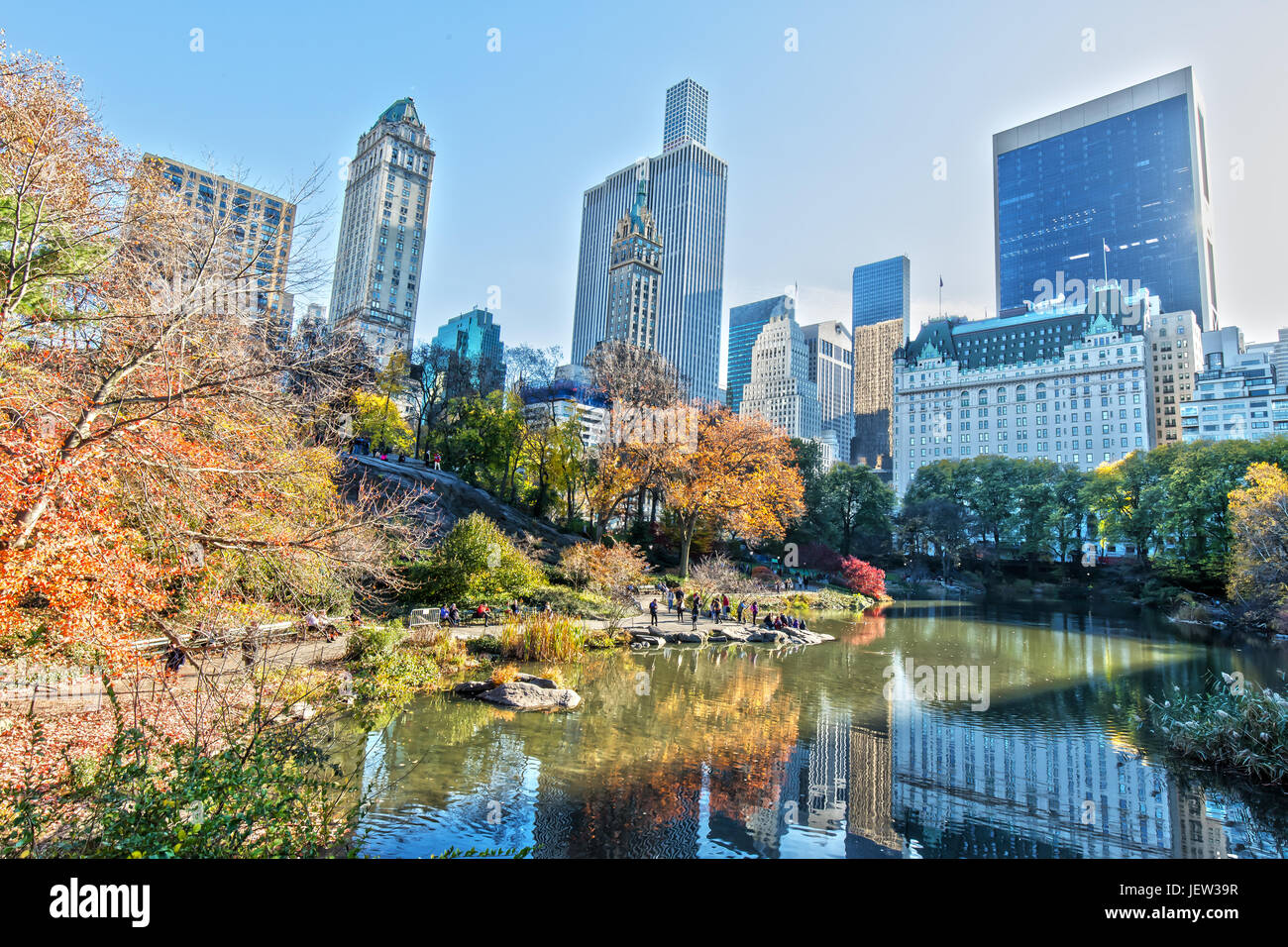 Rascacielos y el Central Park en Nueva York Foto de stock