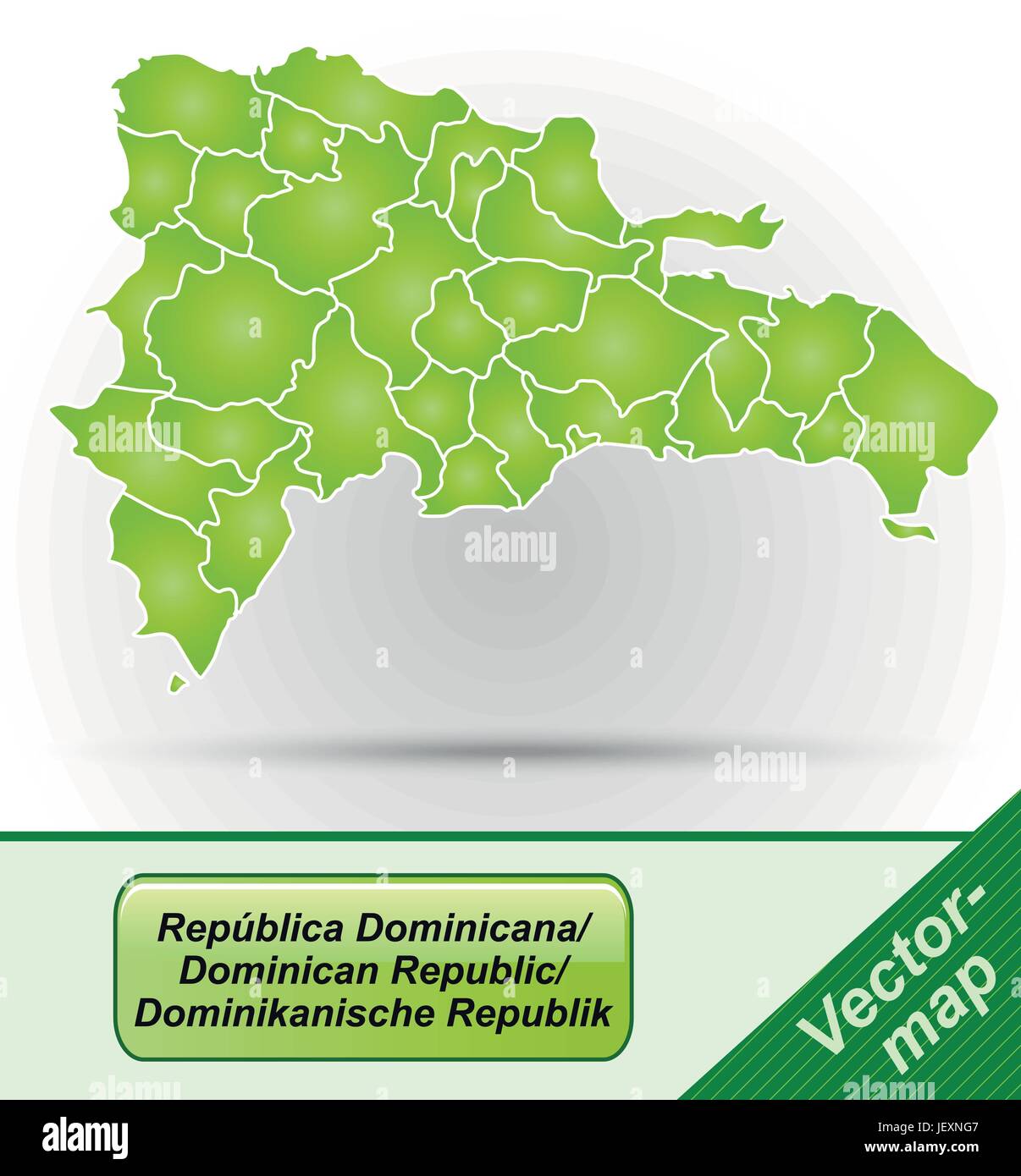 Mapa de la frontera de República Dominicana con bordes en verde Ilustración del Vector