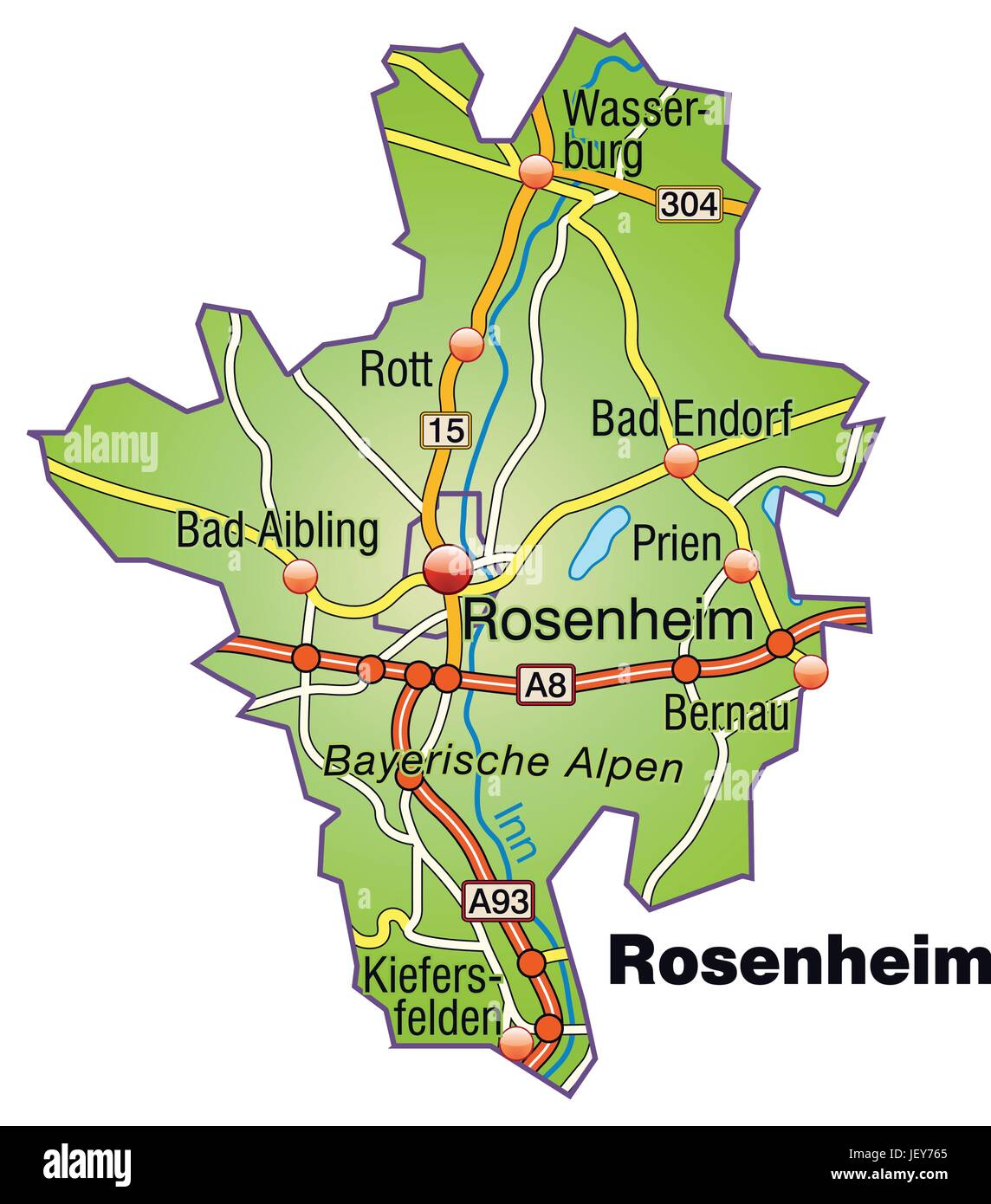 Mapa de Rosenheim Imagen Vector de stock - Alamy