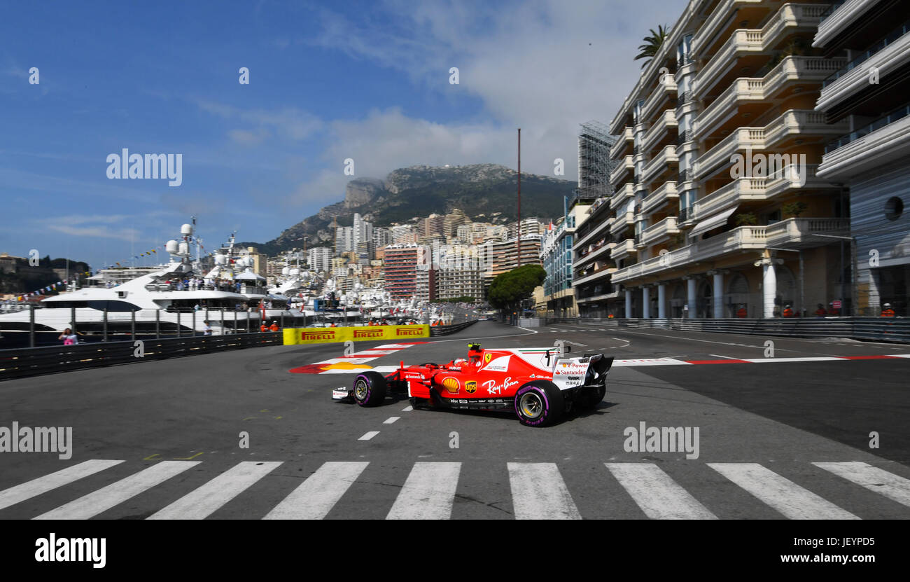 El Grand Prix de Fórmula Uno de Mónaco en el circuito de Mónaco en Montecarlo, Mónaco. Featuring: Kimi Raikkonen donde: MONTE CARLO, Monaco cuando: 28 de mayo de 2017 Crédito: WENN.com Foto de stock