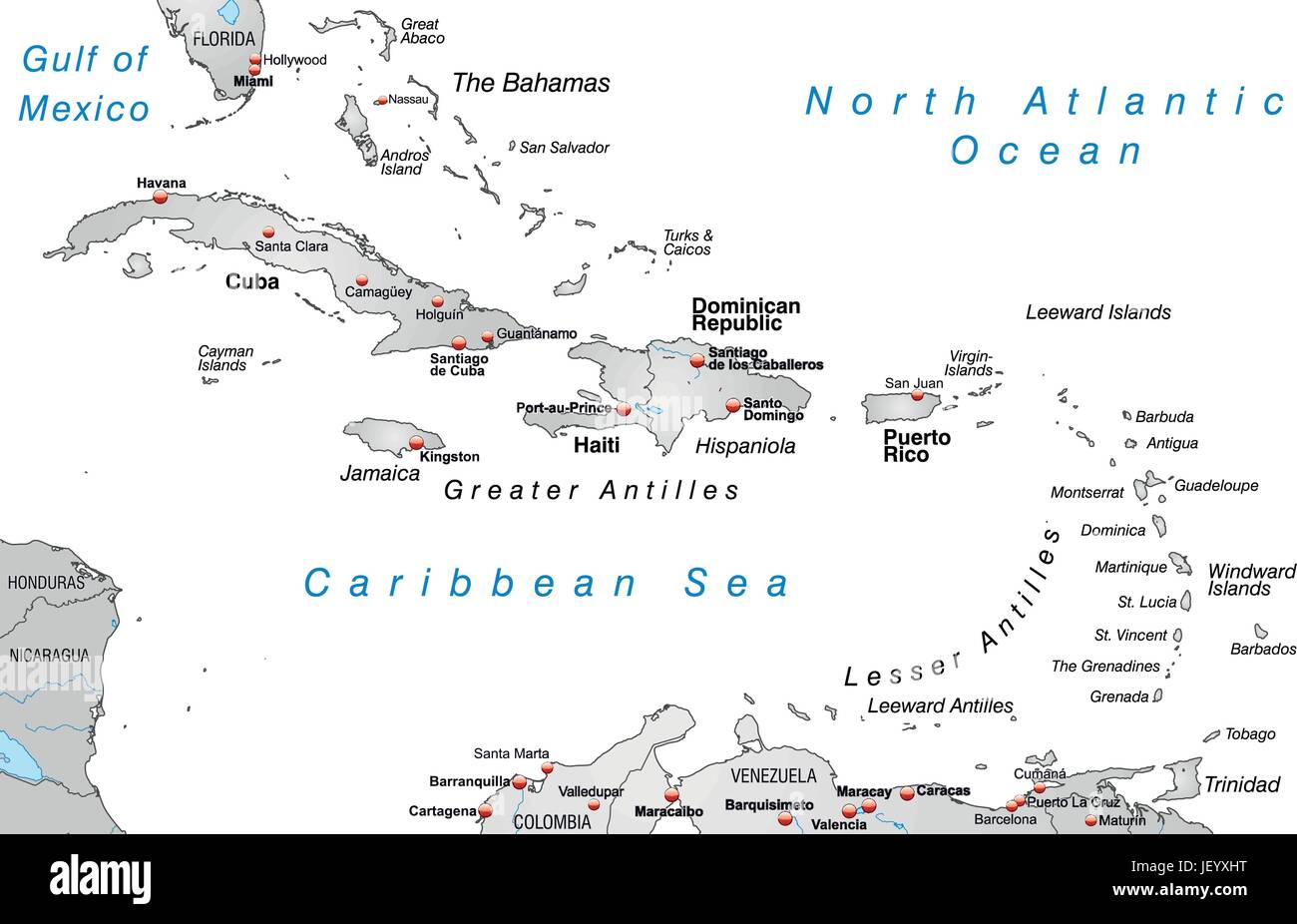 Tarjeta, esbozo, Antillas, fronteras, atlas, mapa del mundo, mapa, westindische Ilustración del Vector