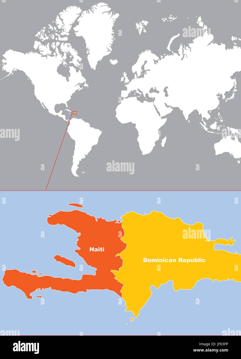 Haití, República Dominicana mapa Imagen Vector de stock Alamy