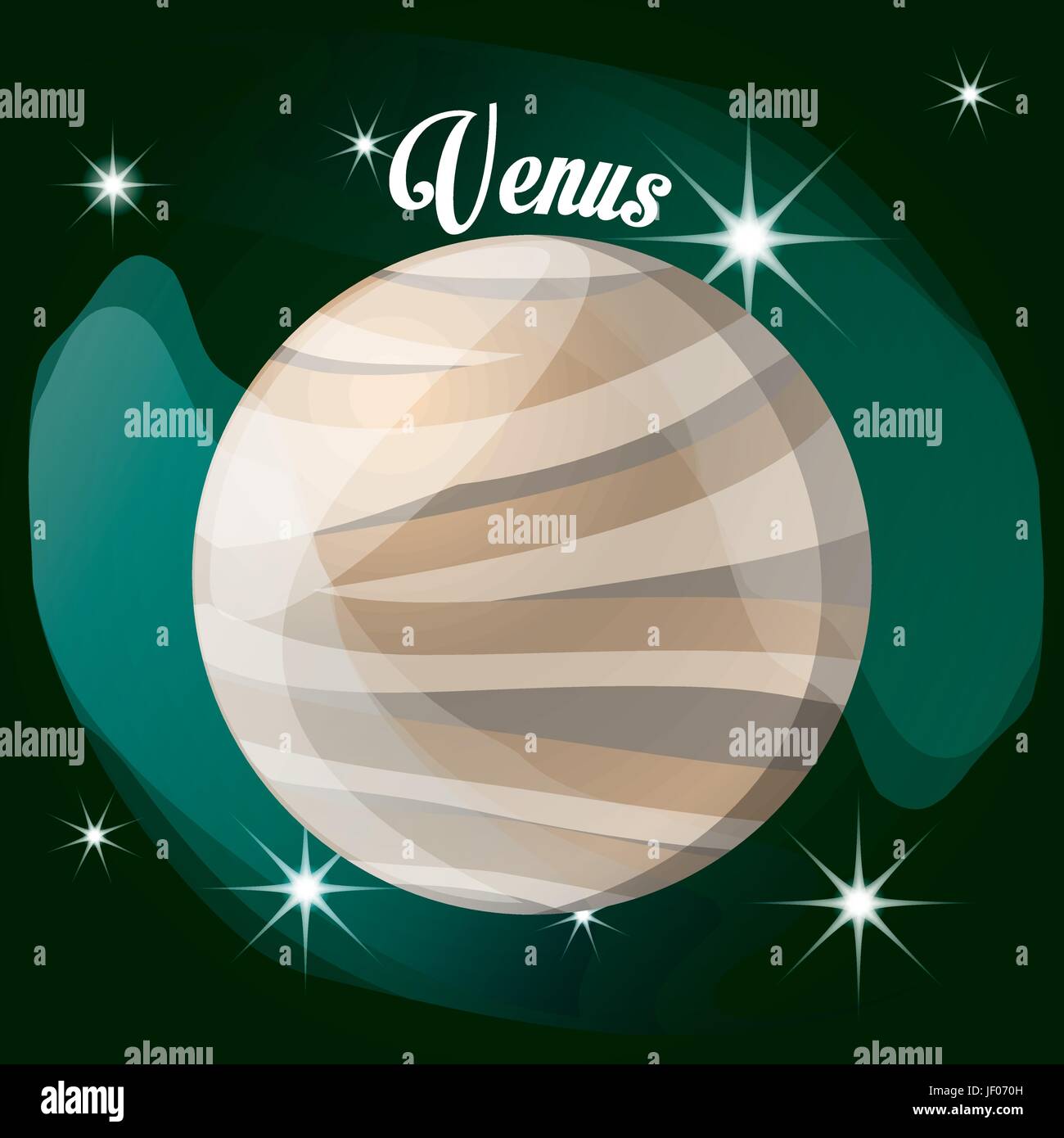 Planeta Venus en la creación del sistema solar Ilustración del Vector