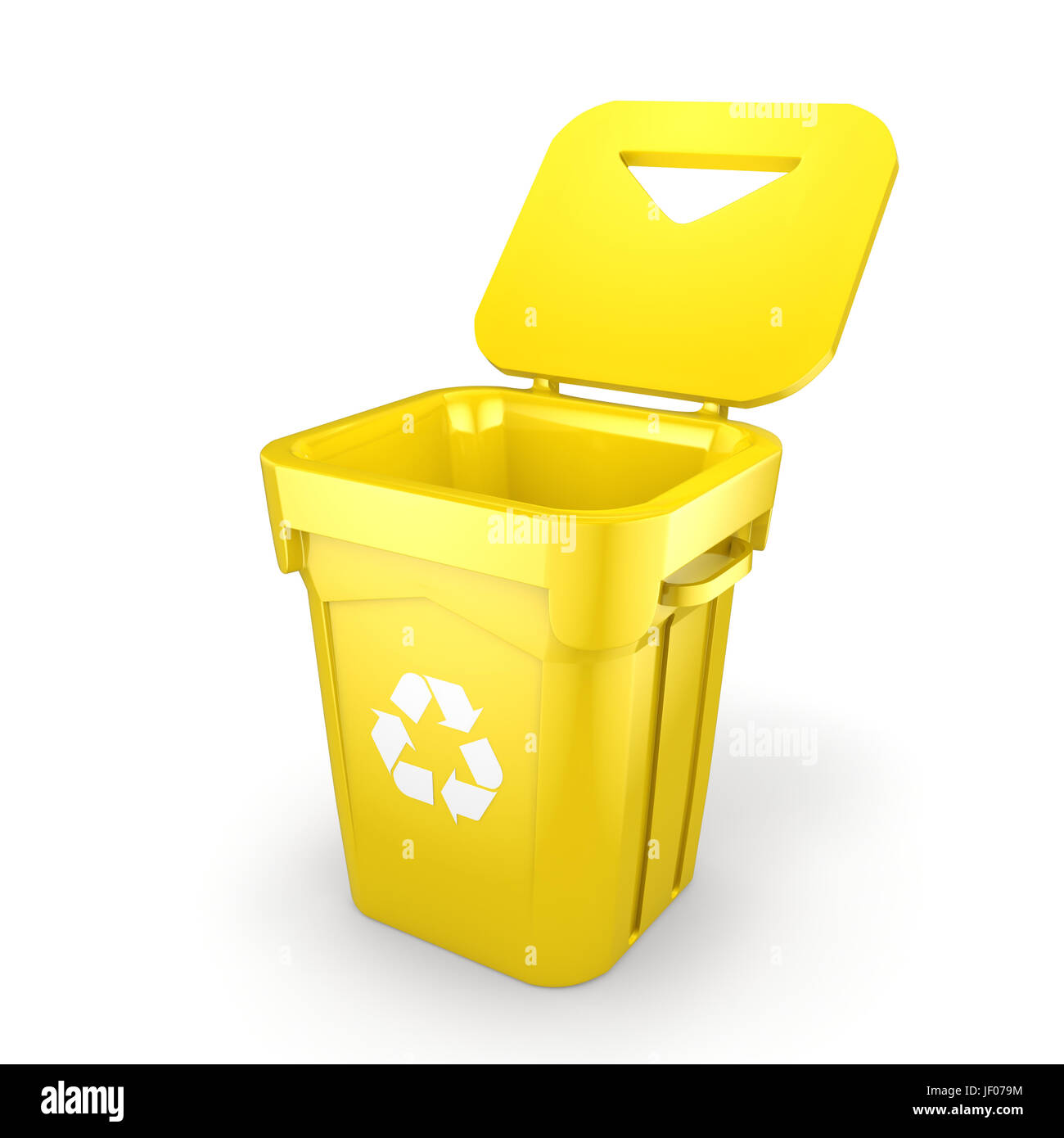 Papelera de reciclaje amarillo Fotografía de stock - Alamy