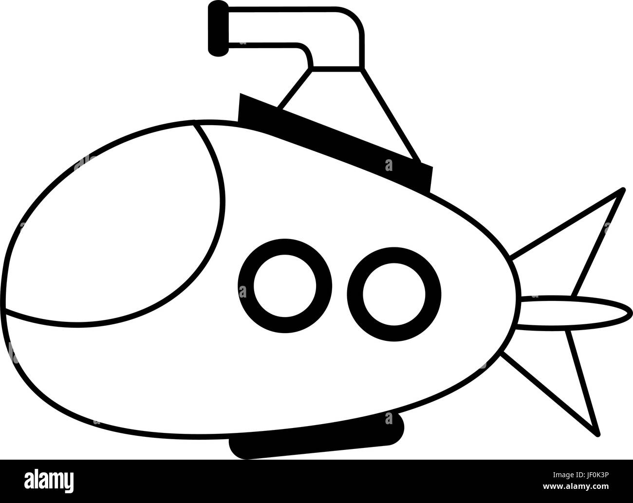 Submarino de dibujos animados imagen de icono Ilustración del Vector
