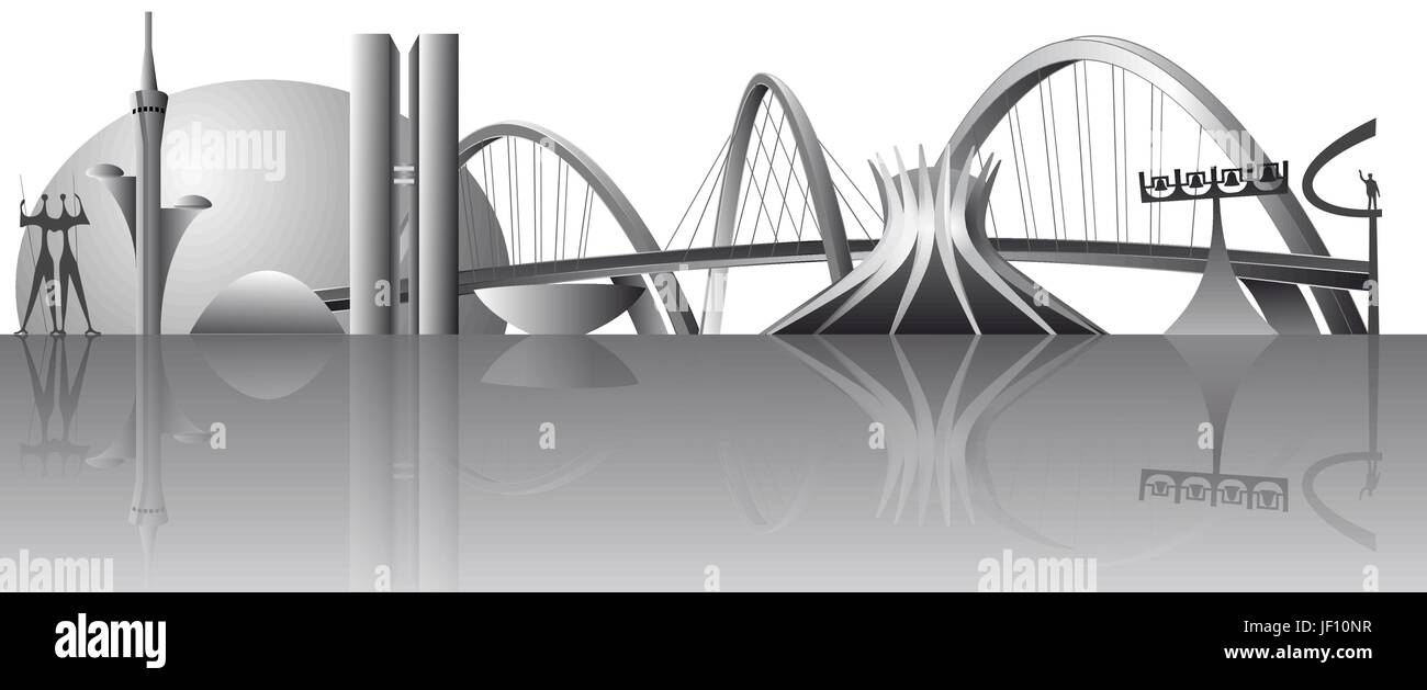 Moderno, modernidad, Horizonte, estilo de construcción, arquitectura, arquitectura Ilustración del Vector