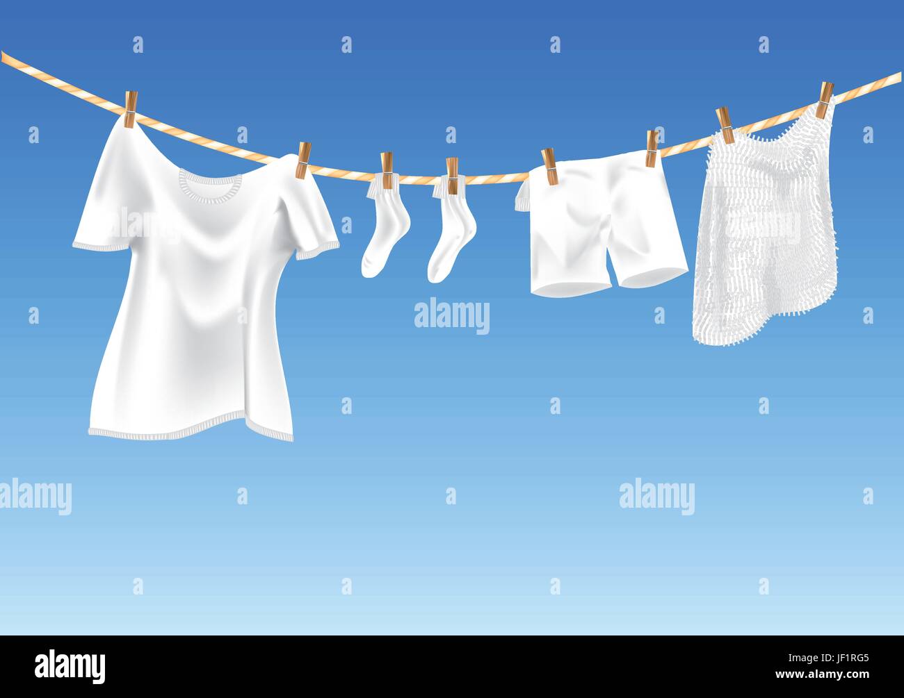 Azul, al aire libre, al aire libre, lavado, lavado, string, ropa, Tendedero,  toalla Imagen Vector de stock - Alamy
