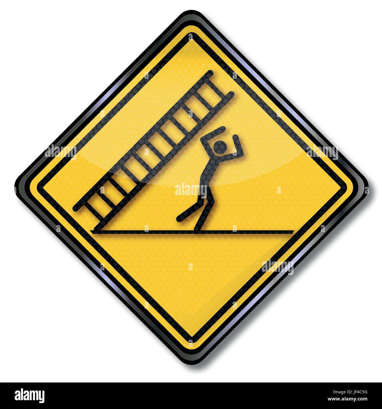 Señal de peligro de caída de la escalera y la desgracia de advertencia  Imagen Vector de stock - Alamy