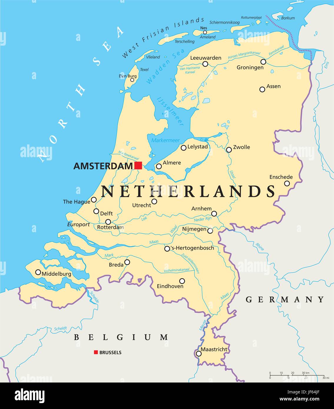 Holanda, Países Bajos, Amsterdam, Rotterdam, mapas, atlas, mapa del mundo, Ilustración del Vector