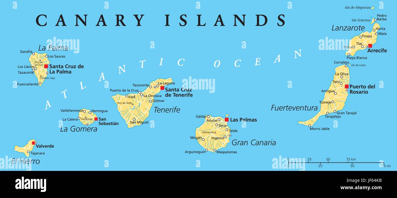 Islas Canarias, mapas, atlas, mapa del mundo, islas Canarias, España,  océano atlántico Imagen Vector de stock - Alamy