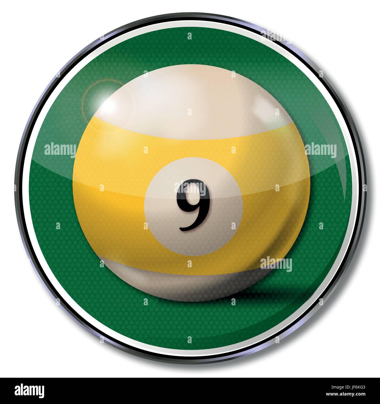 Escudo de bola de billar número 9 Imagen Vector de stock - Alamy