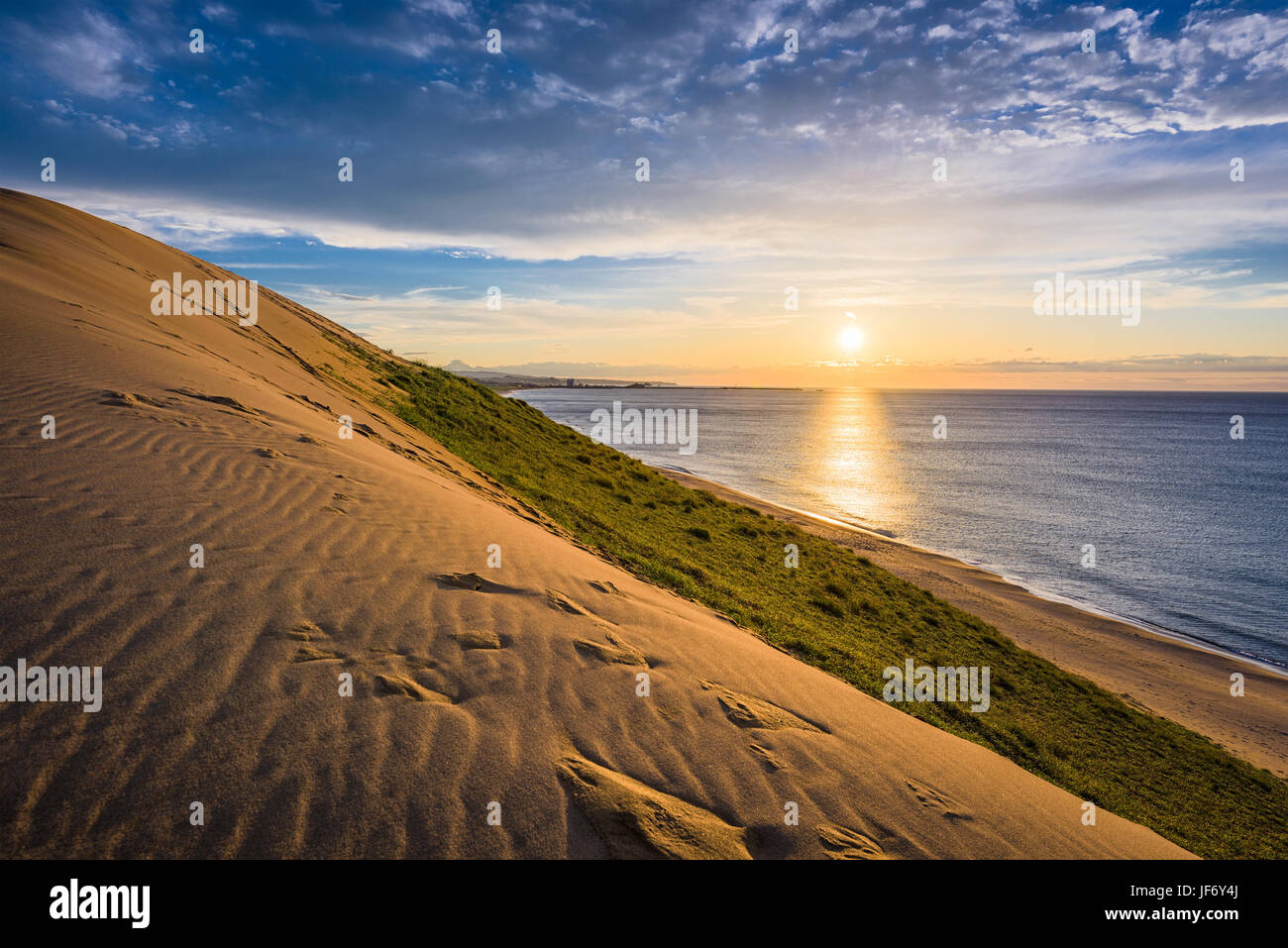 Tottori, Japón dunas de arena en el Mar de Japón. Foto de stock