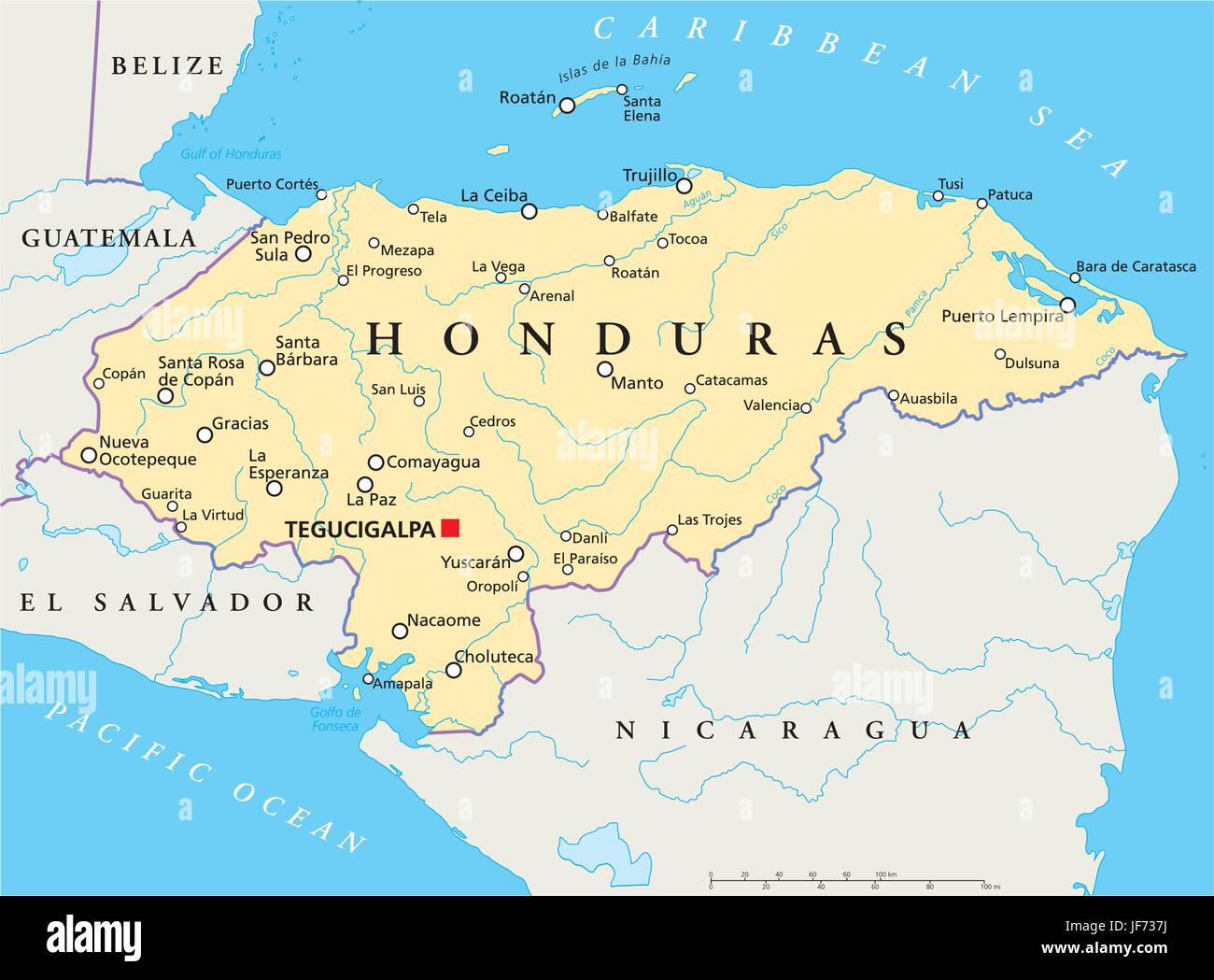 Mapa honduras fotografías e imágenes de alta resolución - Alamy