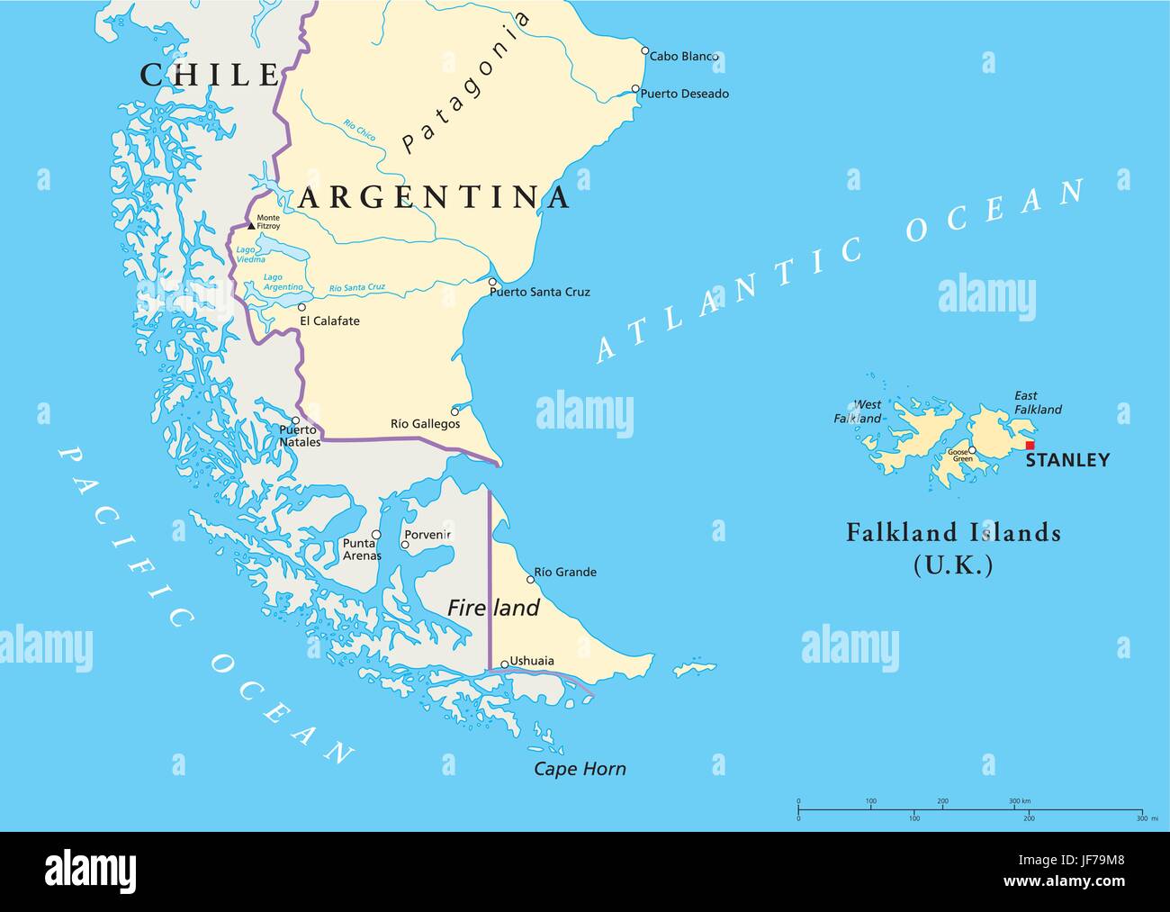 Islas, Estados Unidos, Argentina, Inglaterra, sur de Chile, Islas del Pacífico, la sal Ilustración del Vector