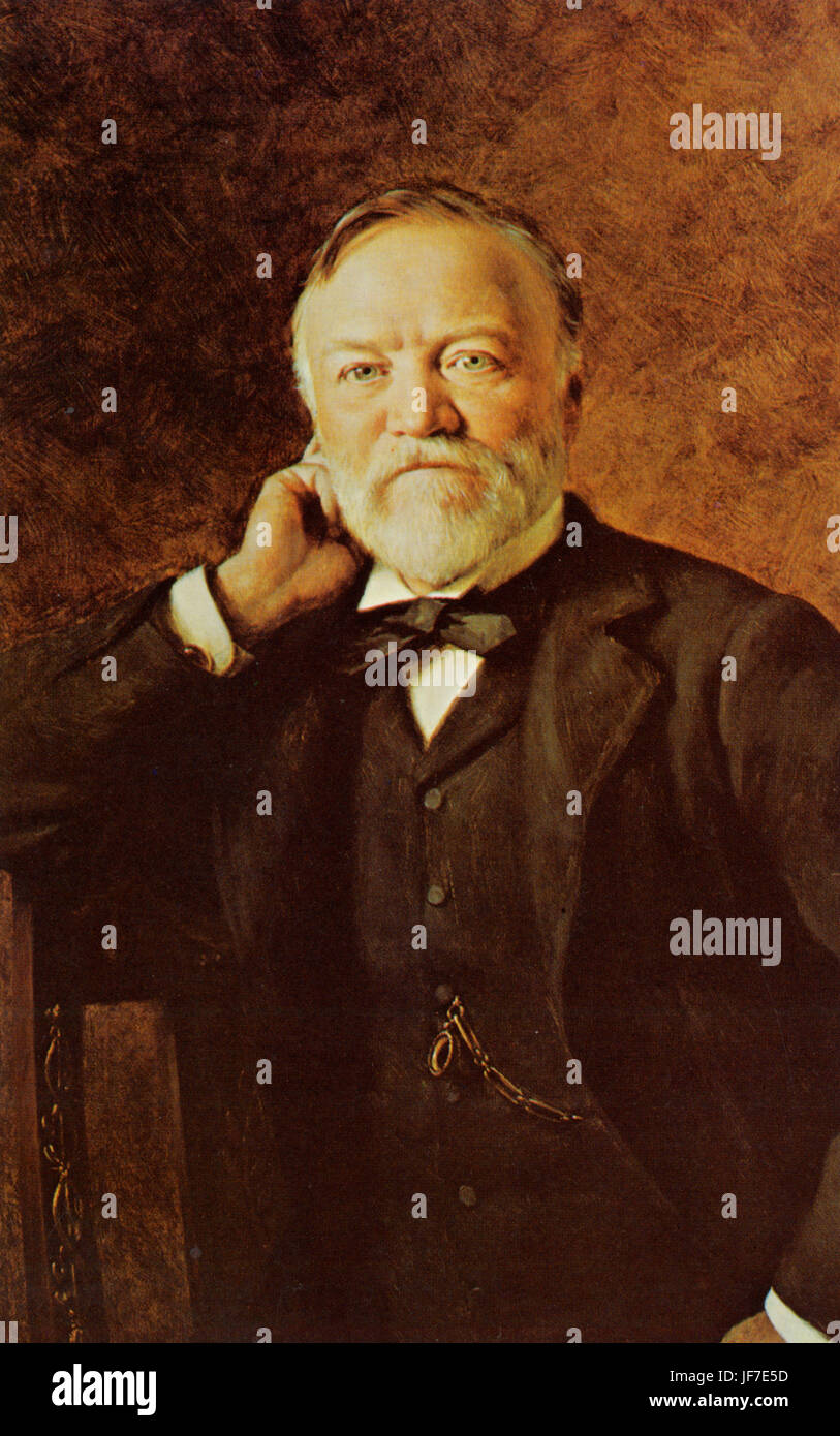 Andrew Carnegie, el filántropo norteamericano, pintura, 1835 - 1919. El Carnegie Hall de Nueva York, nombrado después de él. Wonday Film Service, Inc, Wikinsburg Foto de stock