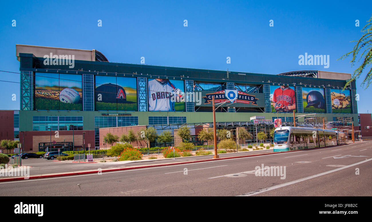 El Chase Field, hogar de los Diamondbacks de Arizona Foto de stock