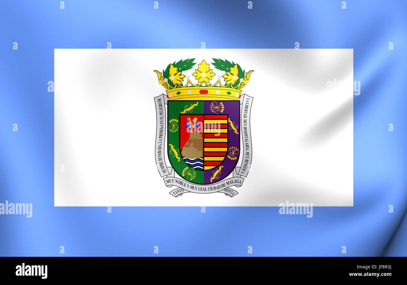 3D la bandera de la provincia de Málaga Fotografía de stock Alamy