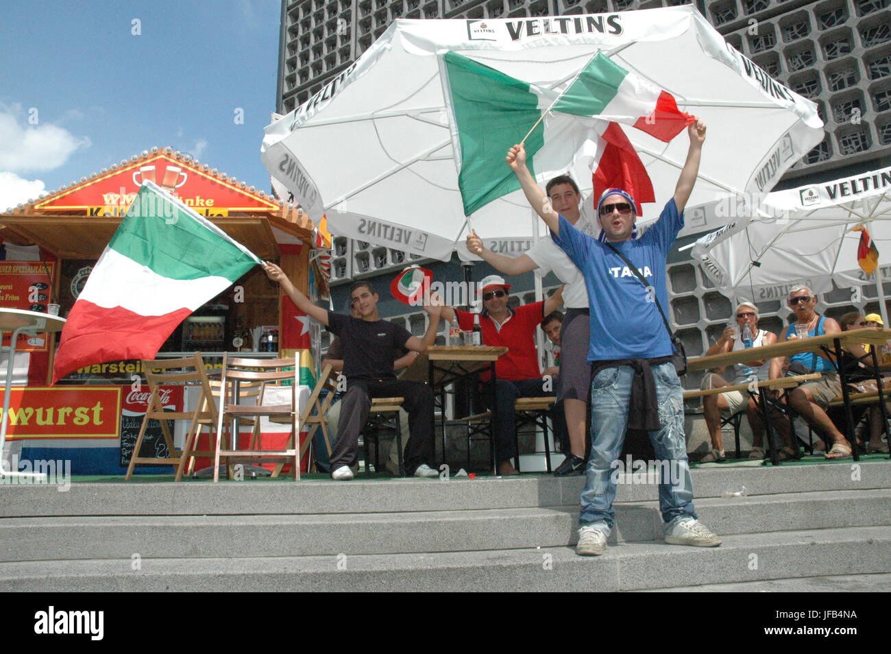 Impresiones de la Copa Mundial de la FIFA 2006 en Berlín a partir del 9 de julio de 2006 (antes de la final entre Italia y Francia), Alemania Foto de stock