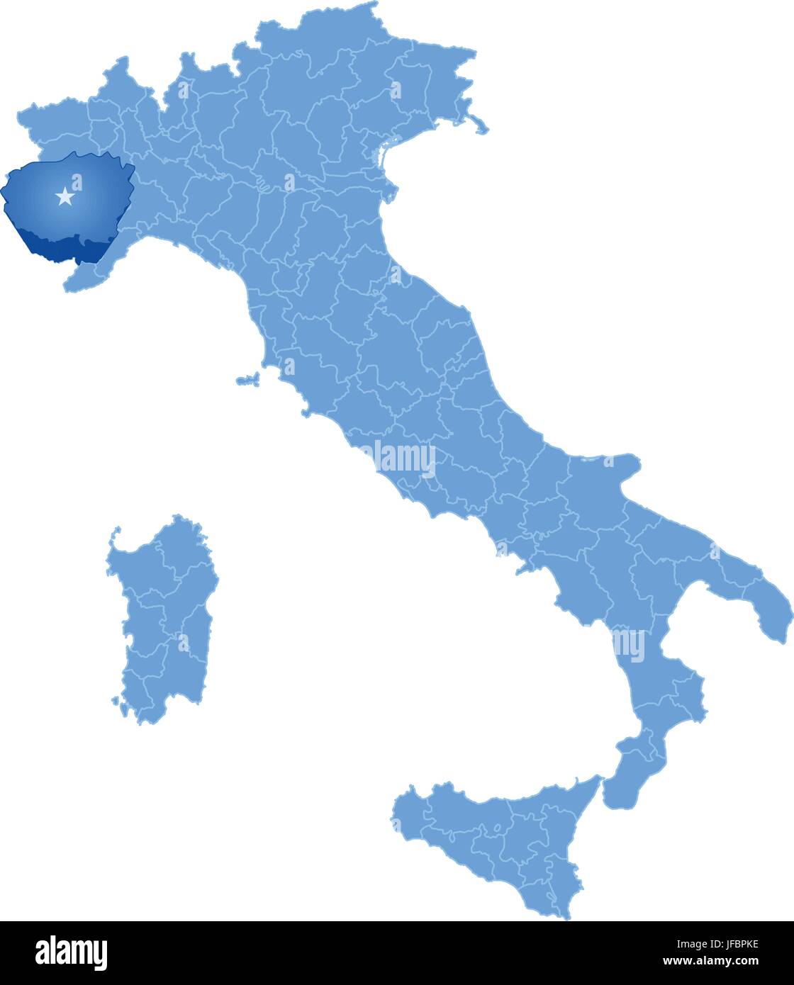 Mapa de Italia, Cuneo Imagen Vector de stock Alamy