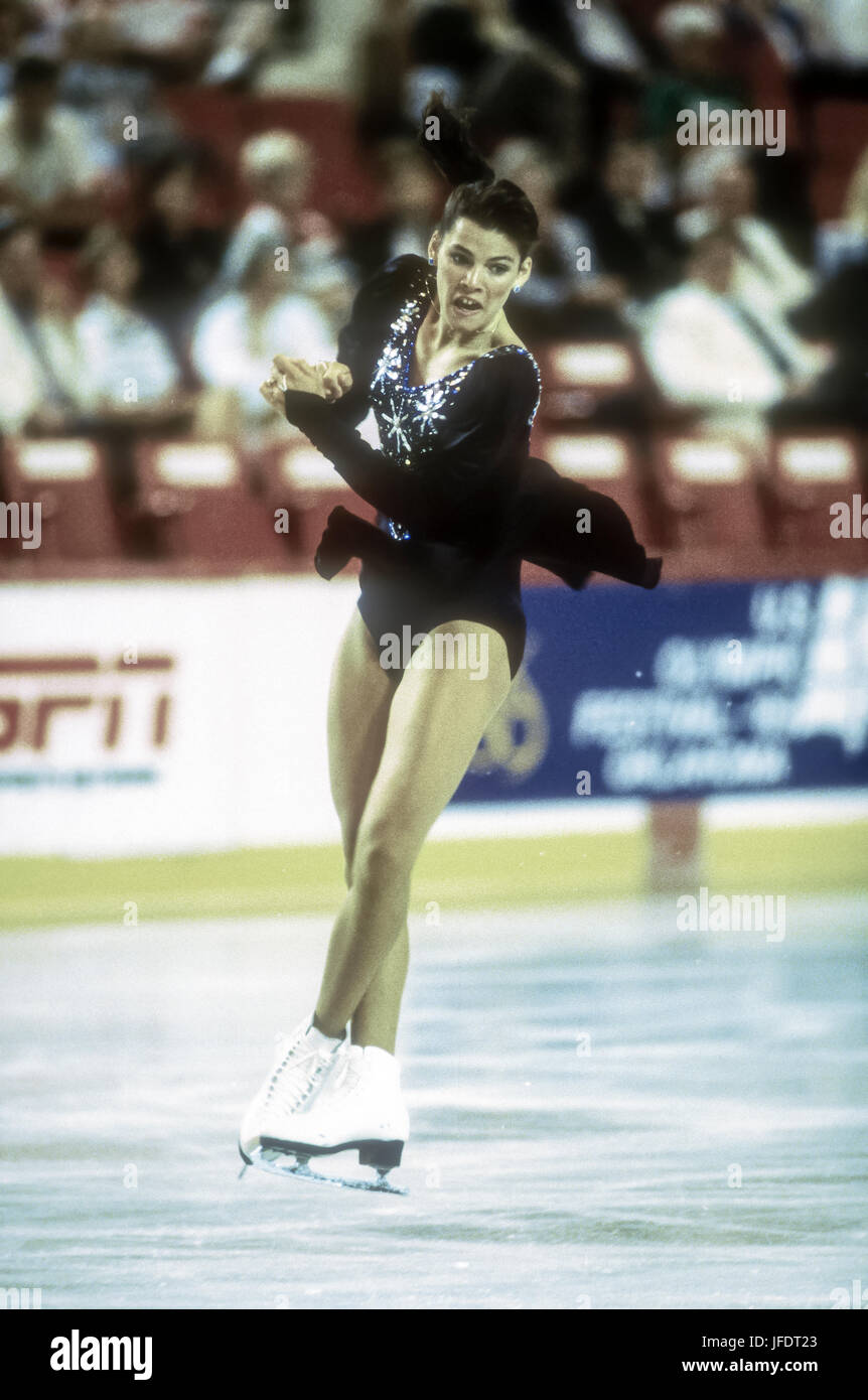 Nancy Kerrigan (USA) que compiten en el Festival Olímpico estadounidense de 1989 Foto de stock