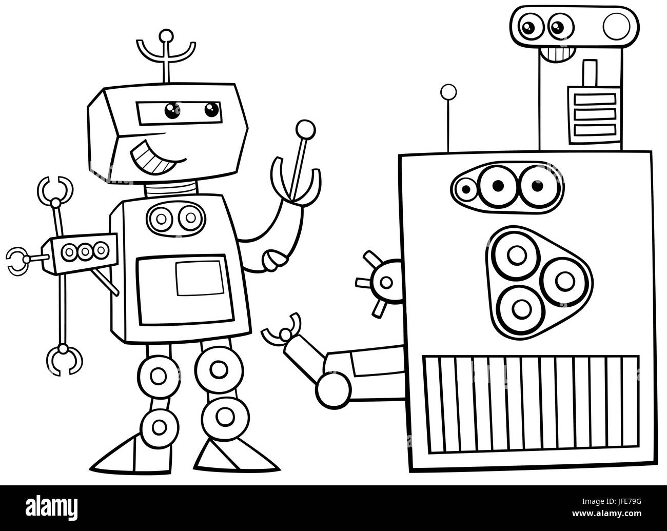 Robots de carácter página para colorear Fotografía de stock - Alamy