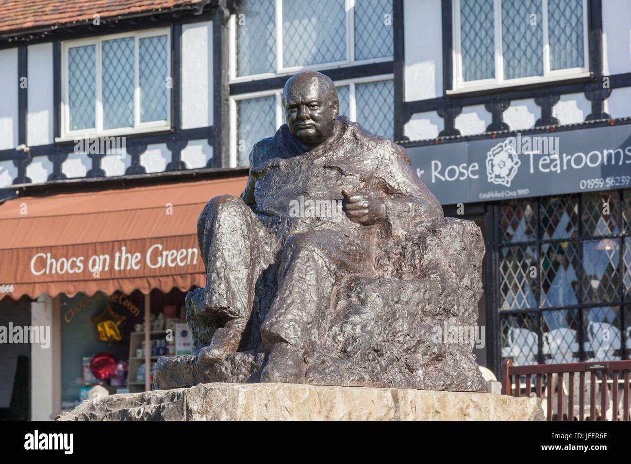 Inglaterra, Kent, Westerham, Winston Churchill estatua Foto de stock