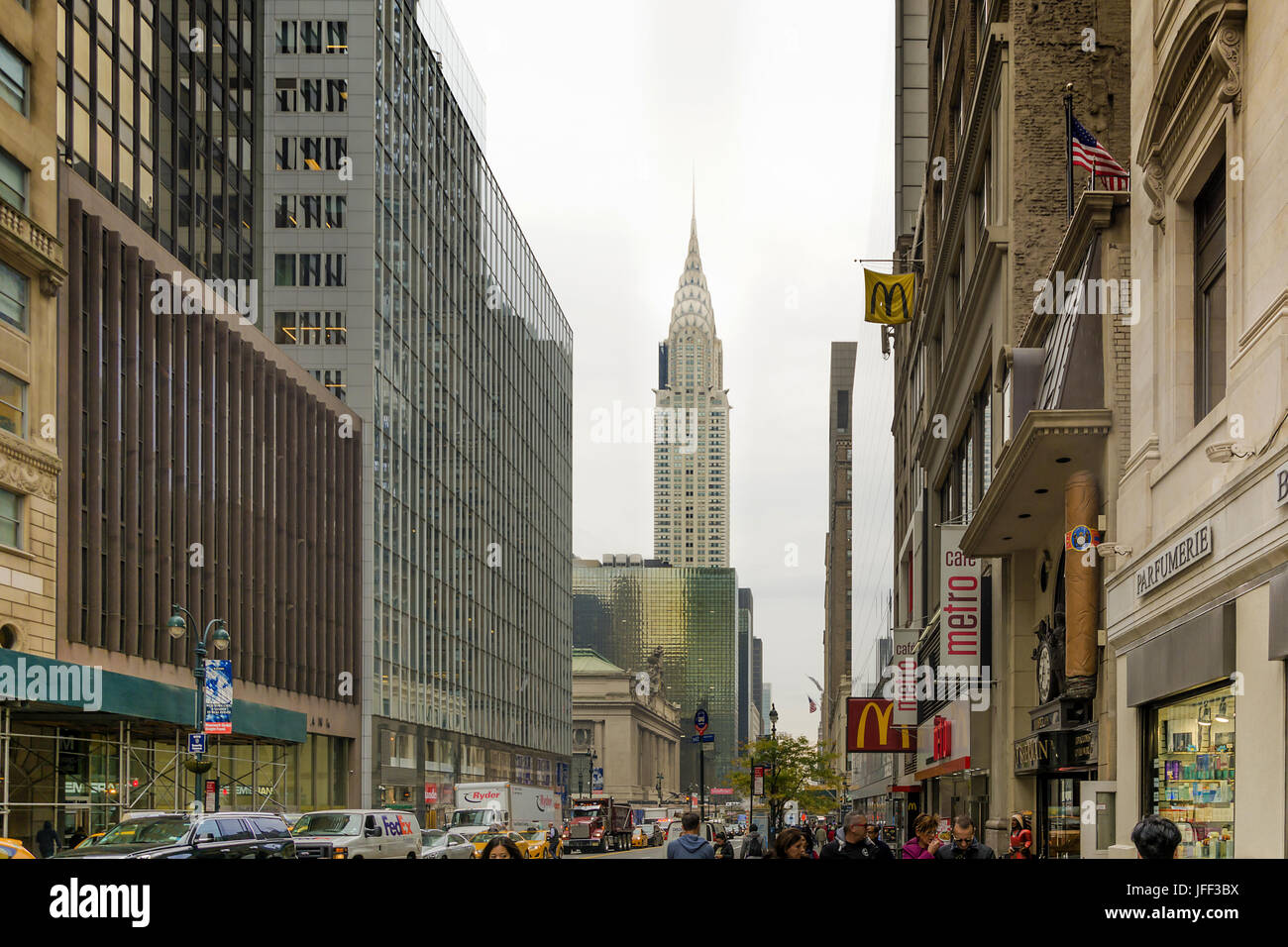 Escena urbana en 42 Street en Nueva York Foto de stock