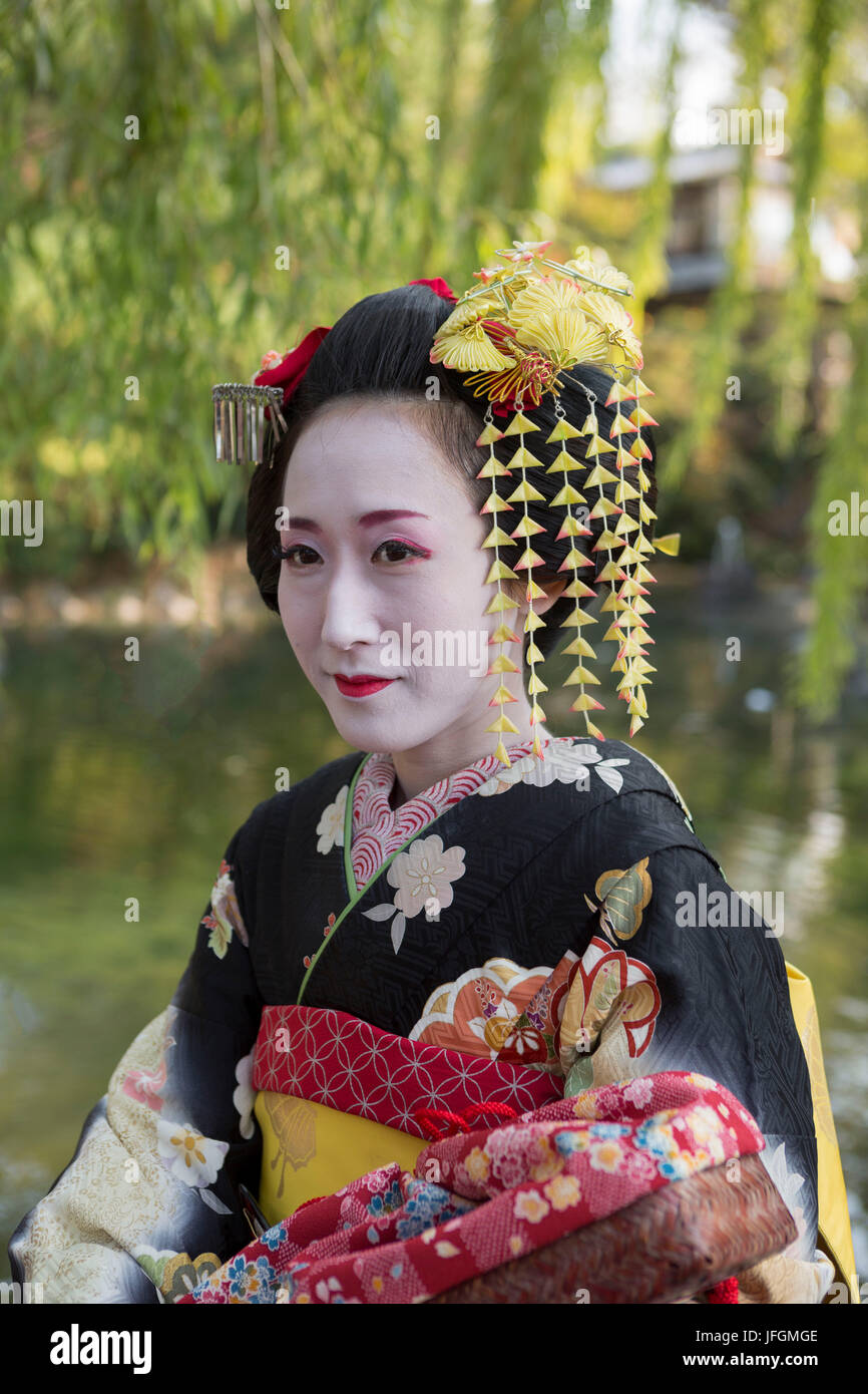 La ciudad de Kyoto, Japón, el japonés geisha Foto de stock