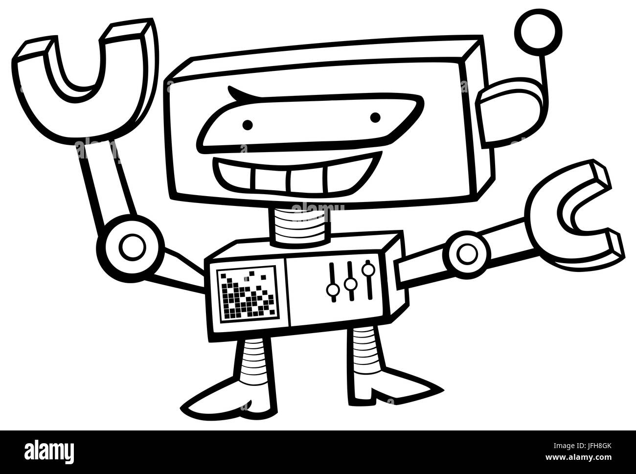 Carácter de robot página para colorear Fotografía de stock - Alamy