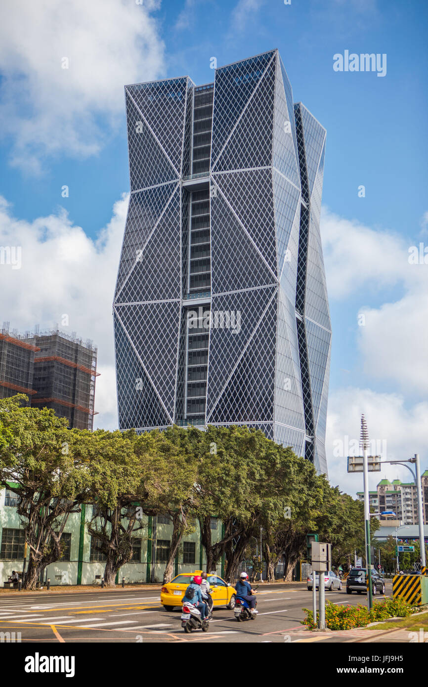 La ciudad de Kaohsiung, Taiwán, edificio alto, Street Scene, Foto de stock
