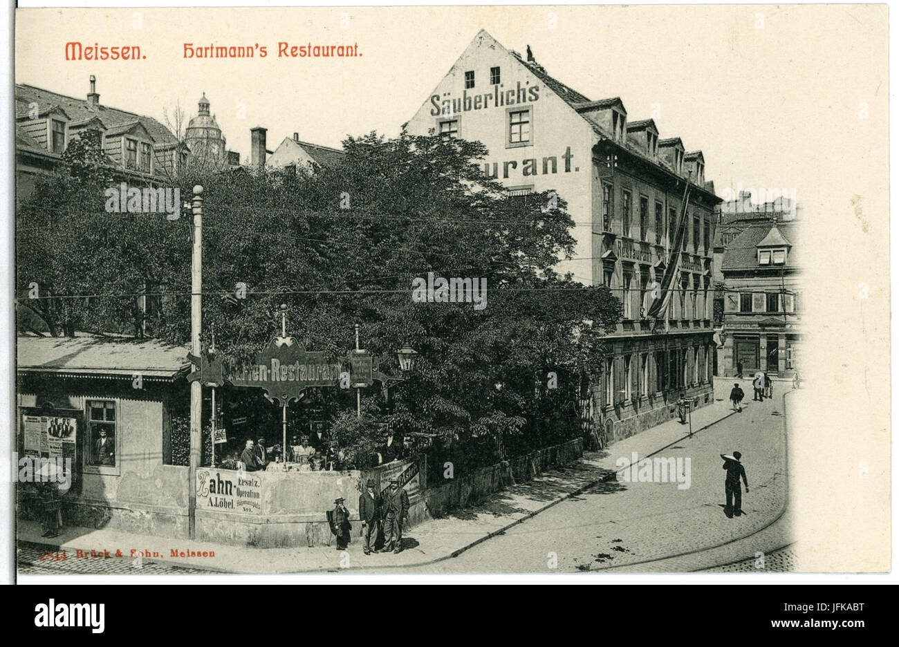02844-Meißen-1903-Säuberlichs Restaurante, Hartmanns Restaurant-Brück & Sohn Kunstverlag Foto de stock