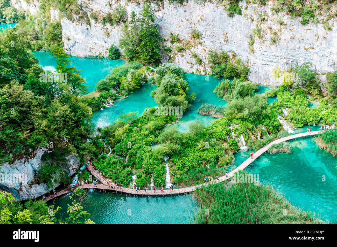 Parque Nacional de los Lagos de Plitvice, Croacia, Europa Foto de stock